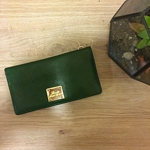 Ralph Lauren Sloan Street Green Leather Wallet